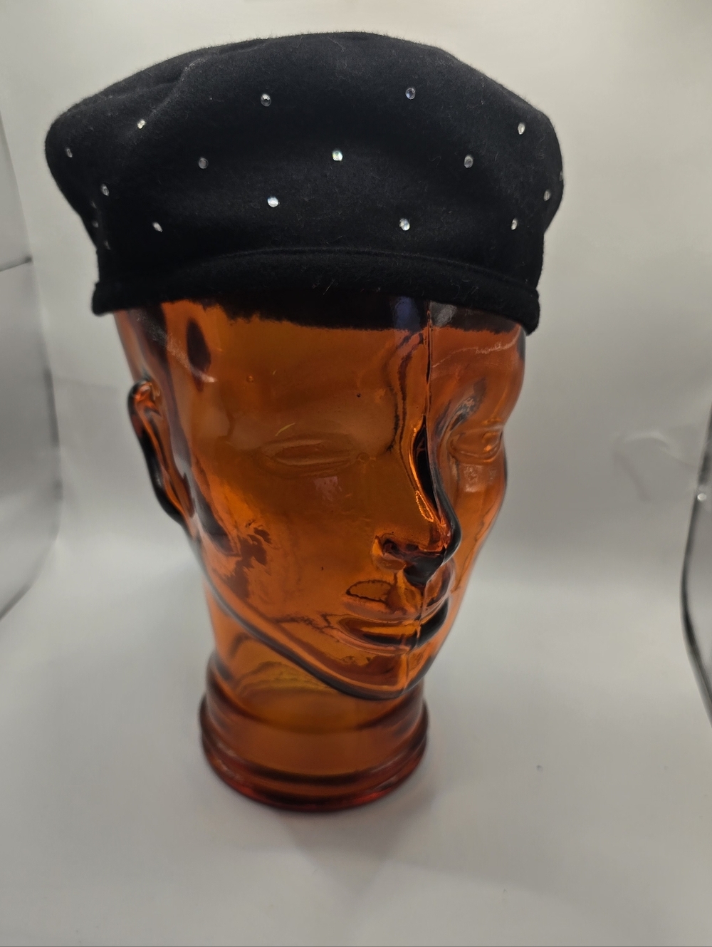 Vintage First Issue by Liz Claiborne Wool blend Beret Rhinestones hat retro glam